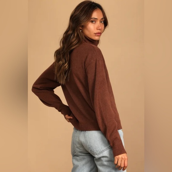 Lulus Amazing Memories Deep Burgundy Cowl Neck/ Off the Shoulders Sweater - Picture 5 of 6